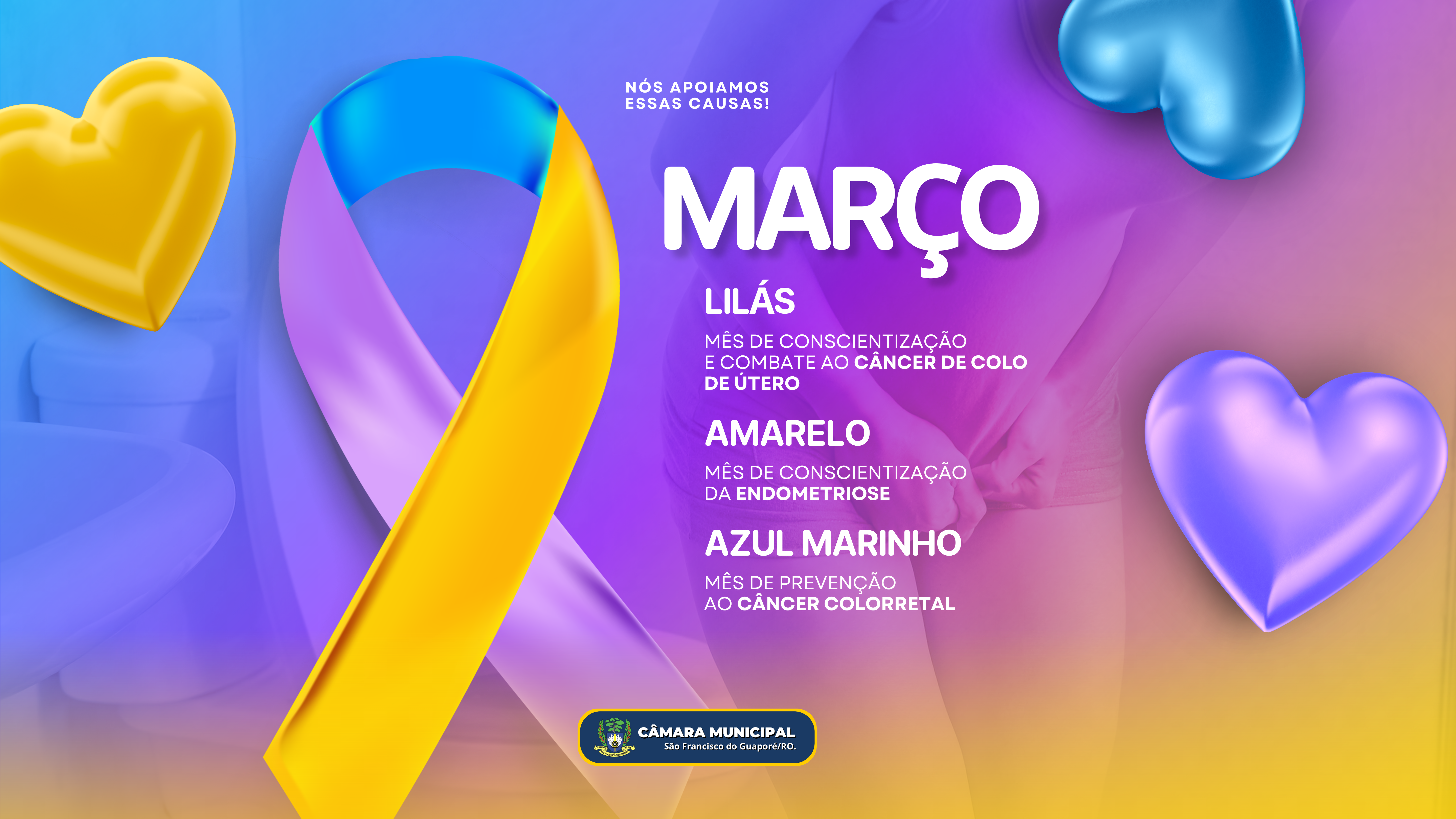 🎗️ Março: Mês de Conscientização! 💜💛💙🤍