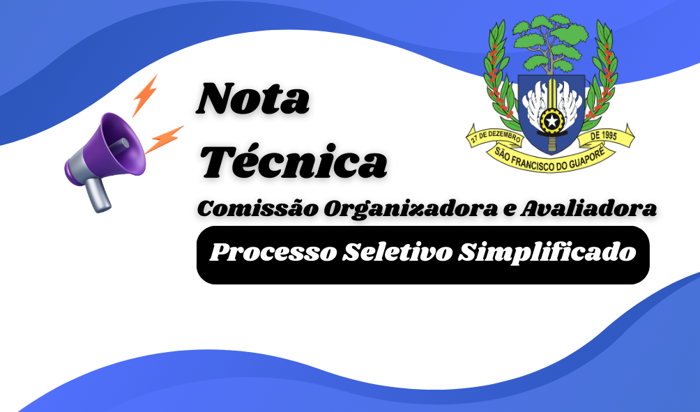 NOTA TÉCNICA - Comissão Organizadora e Avaliadora do PSS - Edital nº 001/2026