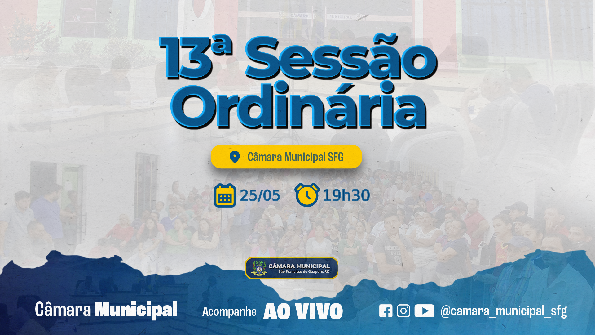 Ordem do Dia da 13ª Sessão Ordinária nesta Segunda, dia 25/05/2026.