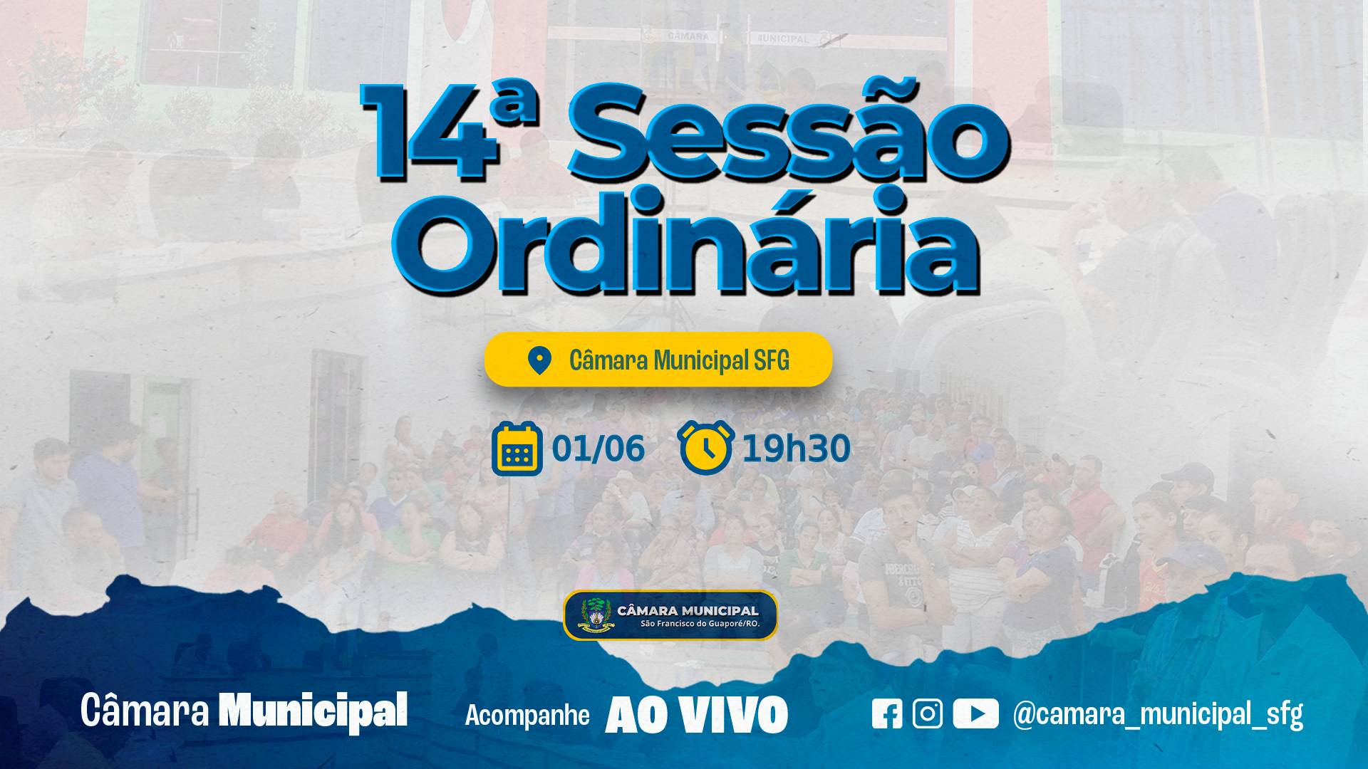 Ordem do Dia da 14ª Sessão Ordinária nesta Segunda, dia 01/06/2026.