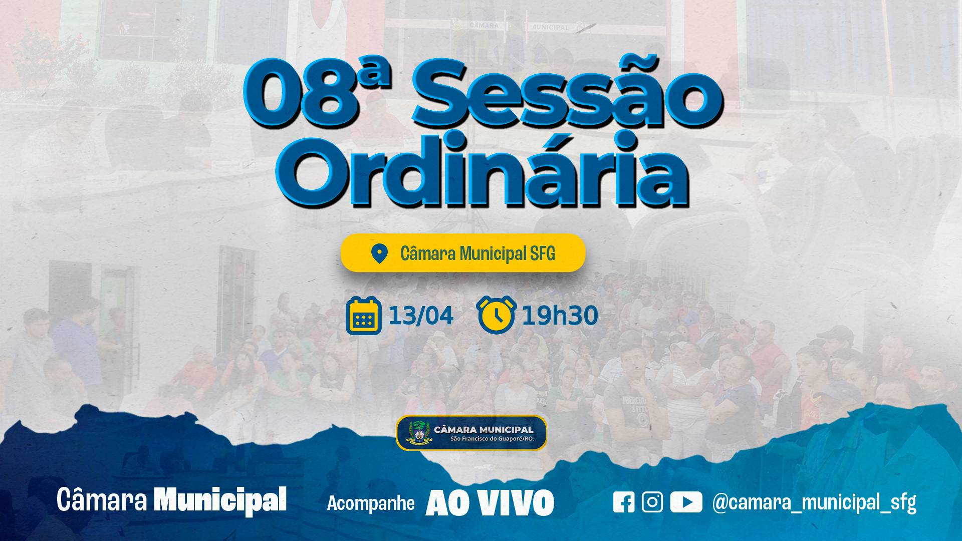 Ordem do Dia da 8ª Sessão Ordinária nesta Segunda, dia 10/04/2026.